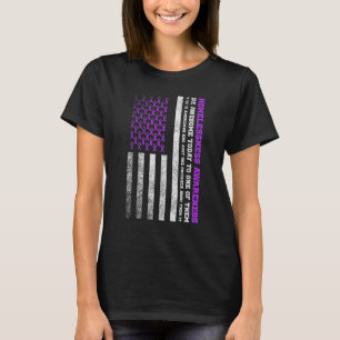 Vintage USA flag with purple ribbons homelessness T-Shirt