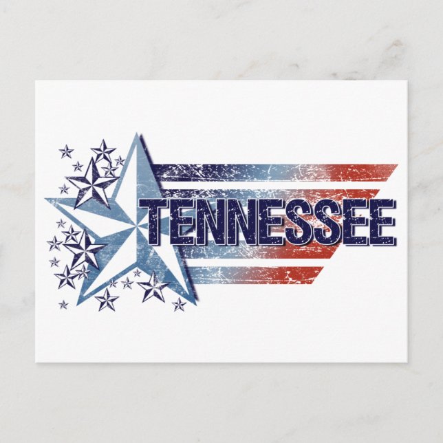 Vintage USA Flag with Star – Tennessee Postcard (Front)