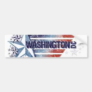 Vintage USA Flag with Star – Washington D.C. Bumper Sticker