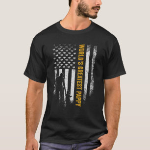 Vintage USA Flag World s Greatest Pappy Funny Fath T-Shirt