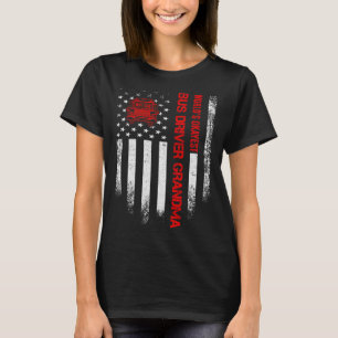 Vintage USA Flag World s Okayest School Bus Driver T-Shirt