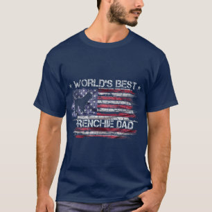 Vintage USA Flag Worlds Best French Bulldog Dad Fr T-Shirt