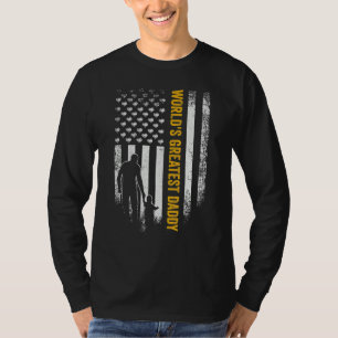 Vintage Usa Flag World's Greatest Daddy Father's T-Shirt