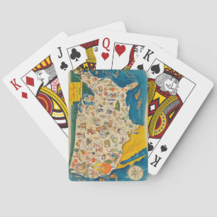 Vintage USA Food Map Playing Cards