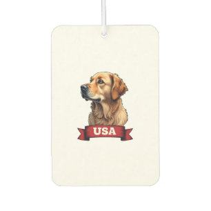 Vintage USA Golden Retriever Engraving Shirt 4 Car Air Freshener