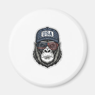 Vintage USA Gorilla Sunglasses Patriotic Shirt Des Magnet