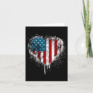 Vintage Usa Heart 4th Of July Patriotic American F Card