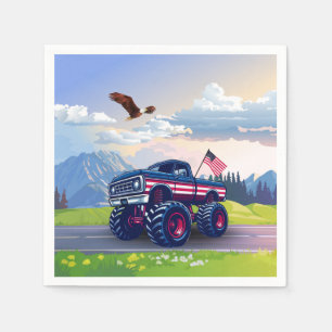 Vintage, USA monster truck Napkin