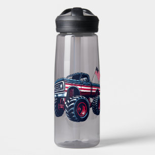 Vintage, USA monster truck Water Bottle