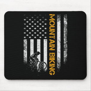 Vintage Usa Mountain Biking American Flag Bike Pat Mouse Mat