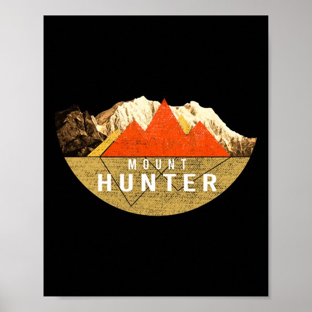 Vintage Usa Mountain Hiking - Mount Hunter  Poster (Front)