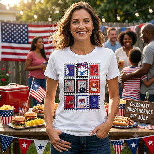 Vintage USA Postage Stamp Tri-Blend Shirt