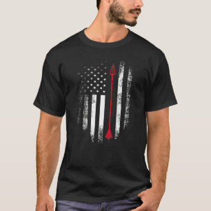 Vintage USA Red White  Archery Arrow American Flag T-Shirt