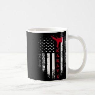 Vintage Usa Red White Karate American Flag Cool Coffee Mug