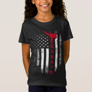 Vintage USA Red White Karate American Flag Cool Gi T-Shirt