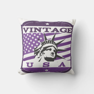 Vintage USA Retro Badge Cushion