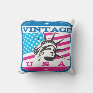 Vintage USA Retro Badge Cushion