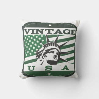 Vintage USA Retro Badge Cushion