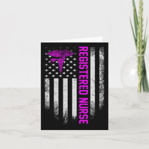Vintage Usa Rn Registered Nurse American Flag Patr Card