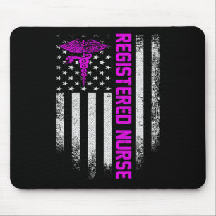 Vintage Usa Rn Registered Nurse American Flag Patr Mouse Mat
