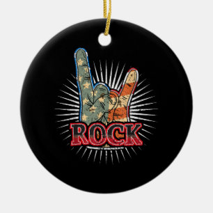 Vintage USA Rock - Band Concert Poster 70s 80s Ceramic Tree Decoration