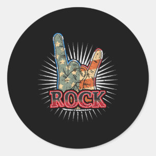 Vintage USA Rock - Band Concert Poster 70s 80s Classic Round Sticker