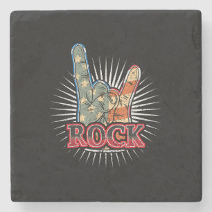 Vintage USA Rock - Band Concert Poster 70s 80s Stone Coaster
