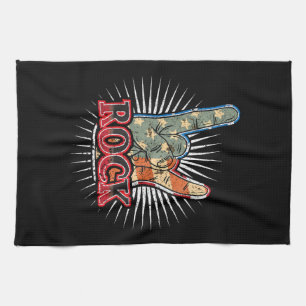 Vintage USA Rock - Band Concert Poster 70s 80s Tea Towel