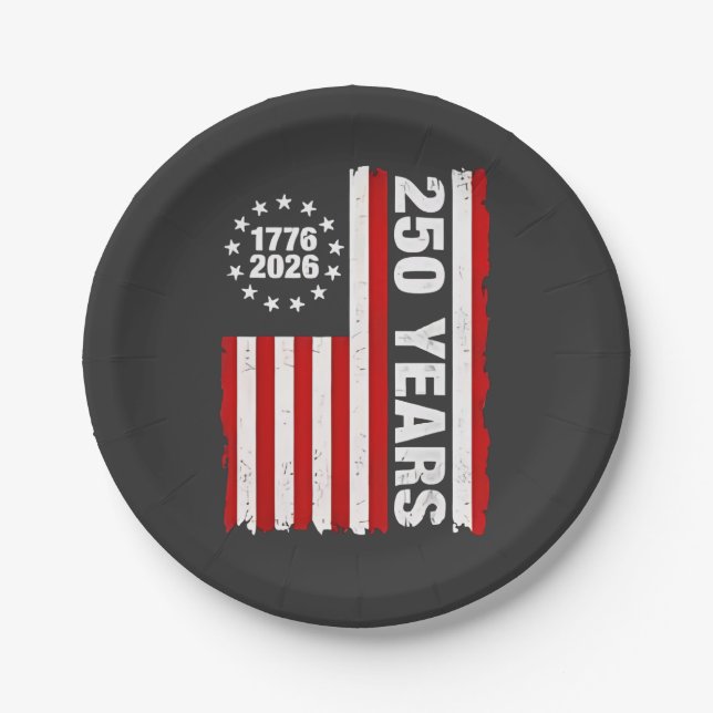 Vintage USA Semiquincentennial 250th Anniversary  Paper Plate (Front)