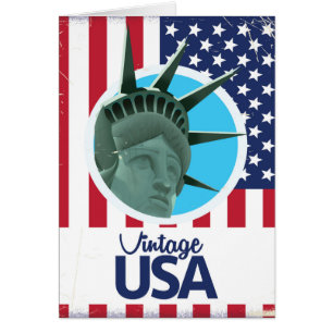 Vintage USA Statue of Liberty vintage travel print