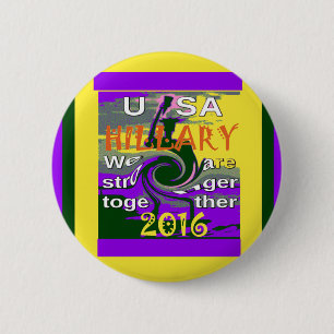 Vintage USA Stronger Together Abstract Art Print 6 Cm Round Badge