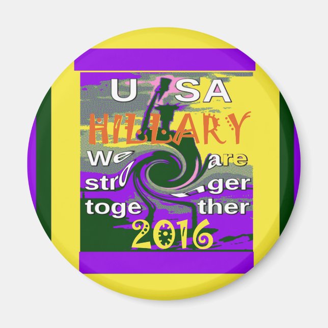 Vintage USA Stronger Together Abstract Art Print Magnet (Front)
