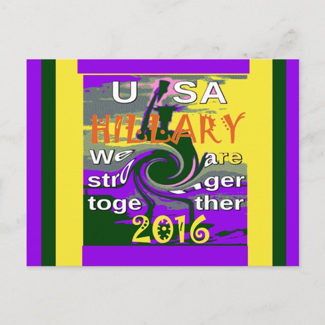 Vintage USA Stronger Together Abstract Art Print Postcard (Front)