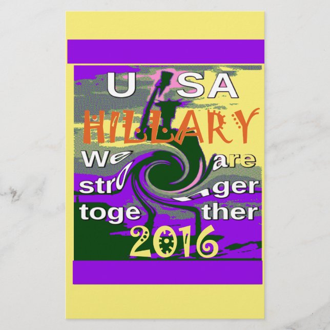 Vintage USA Stronger Together Abstract Art Print Stationery (Front)
