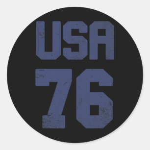 Vintage Usa T Shirt 4th Of July Fourth United Stat Classic Round Sticker