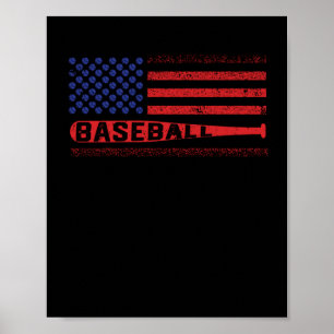 Vintage USA Team Player July 4 American Flag Poster