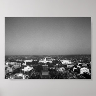 Vintage USA Washington Capitol overview Poster