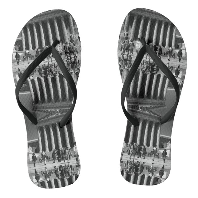 Vintage USA Washington Memorial Lincoln Flip Flops (Footbed)