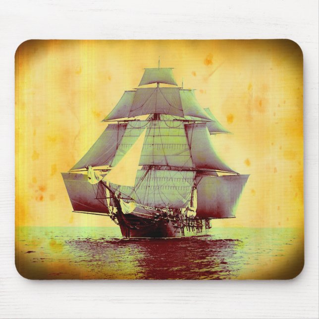 Vintage  USS Monongahela Sailing Ship Mouse Pad (Front)