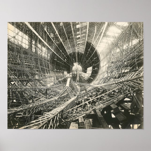 Vintage USS Shenandoah Airship Construction Poster (Front)