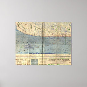 Vintage Utah Beach D-Day Invasion Map (1944) Canvas Print