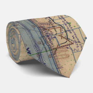 Vintage Utah Beach D-Day Invasion Map (1944) Tie
