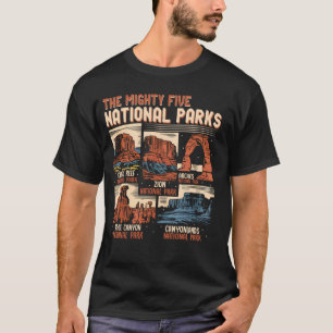 Vintage Utah Mighty Five 5 National Parks Hiking C T-Shirt