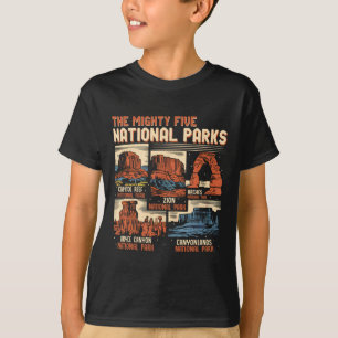 Vintage Utah Mighty Five 5 National Parks Hiking C T-Shirt