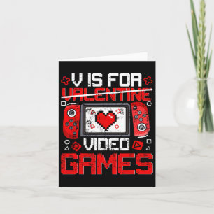 Vintage V Is For Video Games Valentine Gamer Valen Card