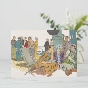 Vintage Vacation Cruise Ship Passengers Invitation