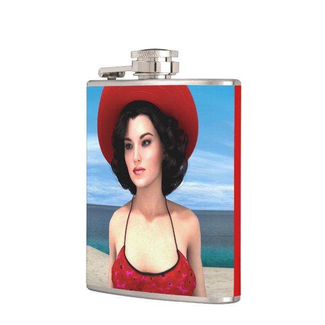 Vintage Vacation Hip Flask (Left)