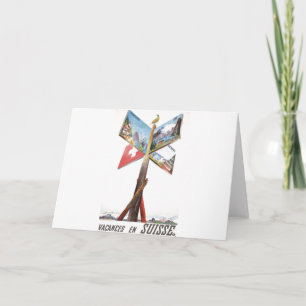 Vintage Vacation in Switzerland Holiday Card