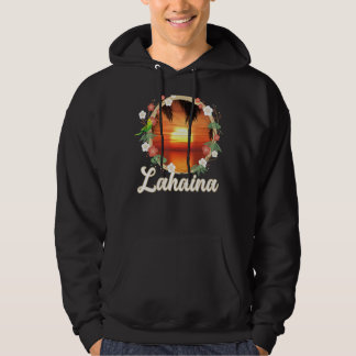 Vintage Vacation  Lahaina Maui Tropical Sunset Bea Hoodie