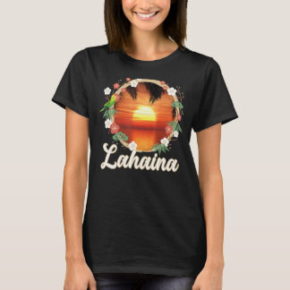Vintage Vacation  Lahaina Maui Tropical Sunset Bea T-Shirt